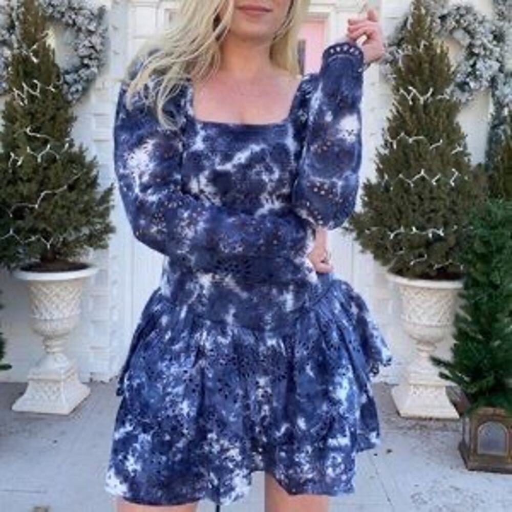 LoveShackFancy Cedria Tie Dye Mini Dress